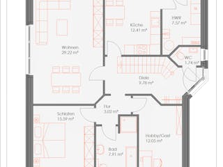 Massivhaus Haus Aue von FEPA-Wohnbau, Bungalow Grundriss 1
