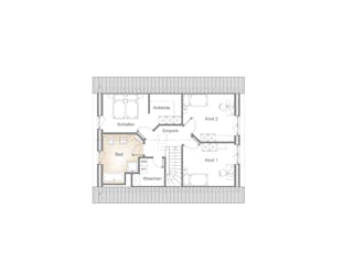 Massivhaus EINFAMILIENHAUS 135 von Kähler Massivhaus Schlüsselfertig ab 354560€, Satteldach-Klassiker Grundriss 2