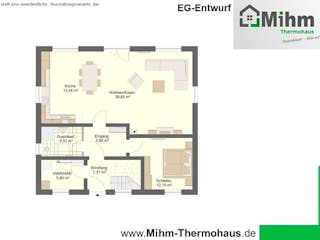 Massivhaus Primero180SD190 von Mihm Thermobau, Satteldach-Klassiker Grundriss 1