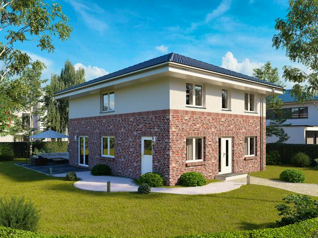 Massivhaus STADTVILLA 160 von Kähler Massivhaus Schlüsselfertig ab 403530€, Stadtvilla Außenansicht 1