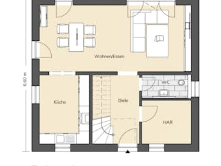 Massivhaus Einfamilienhaus 110 von BRALE Bau, Satteldach-Klassiker Grundriss 1