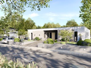 Massivhaus Bungalow 380 von BRALE Bau, Bungalow Außenansicht 2