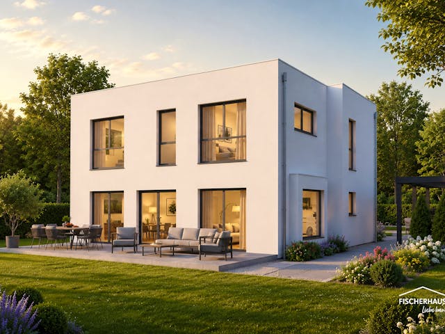 Fertighaus Bauhaus S 148 von FischerHaus, Cubushaus Außenansicht 1
