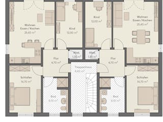 Massivhaus Haus Hönow (6 WE) von ROTH MASSIVHAUS Schlüsselfertig ab 1629000€, Cubushaus Grundriss 3