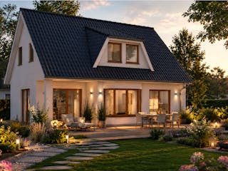 Massivhaus Doberan von TIMOWA Massivhäuser Schlüsselfertig ab 268900€, Satteldach-Klassiker Außenansicht 1