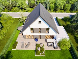 Massivhaus Entwurf NB174 von FAVORIT Massivhaus, Satteldach-Klassiker Außenansicht 12