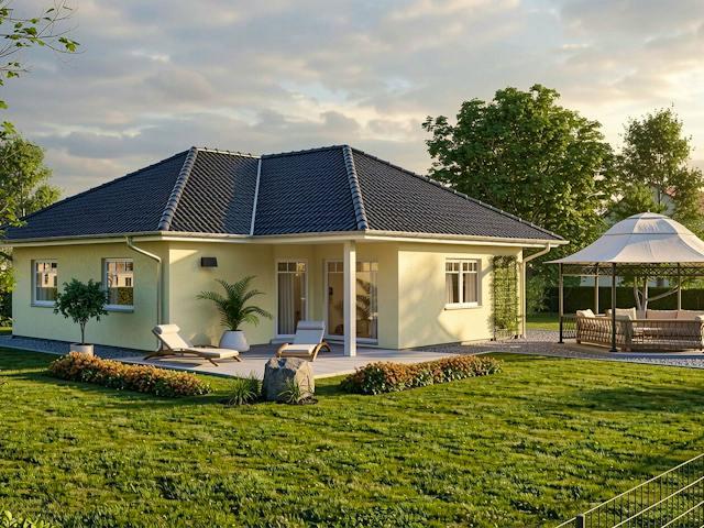 Massivhaus Göhren 95 von TIMOWA Massivhäuser Schlüsselfertig ab 225900€, Bungalow Außenansicht 1