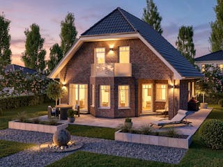Massivhaus Poel von TIMOWA Massivhäuser Schlüsselfertig ab 364900€, Satteldach-Klassiker Außenansicht 2
