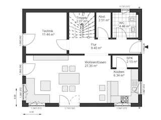 Fertighaus White&Black 130 von WHITE&BLACK Fertighäuser Schlüsselfertig ab 326544€, Satteldach-Klassiker Grundriss 2