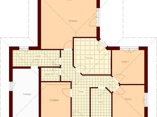 Massivhaus Arkona von TIMOWA Massivhäuser Schlüsselfertig ab 312900€, Bungalow Grundriss 1