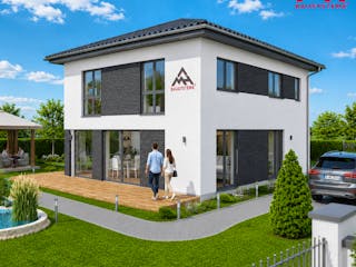 Massivhaus Stadtvilla 155 von Mein Haus Bausysteme, Stadtvilla Außenansicht 3