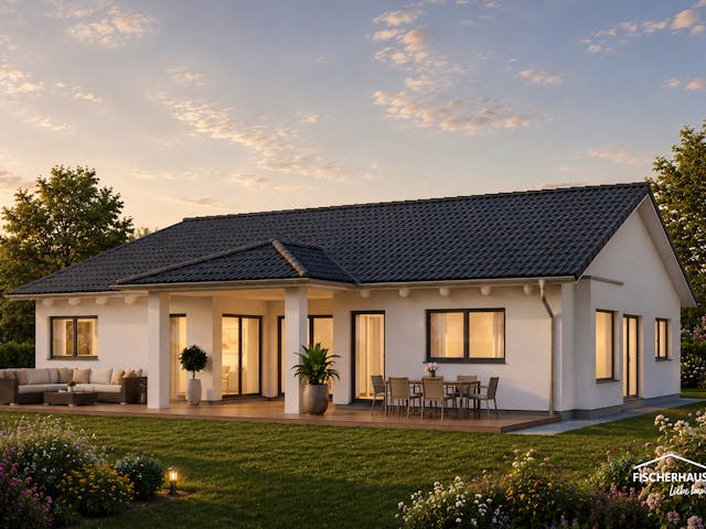 Fertighaus Bungalow S 138 von FischerHaus, Bungalow Außenansicht 1