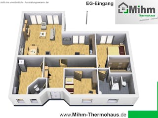 Massivhaus Bungalow120WD von Mihm Thermobau, Bungalow Innenansicht 1