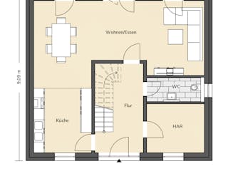 Massivhaus Stadtvilla 220 von BRALE Bau Schlüsselfertig ab 343100€, Stadtvilla Grundriss 1