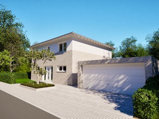 Massivhaus Entwurf CL148 von FAVORIT Massivhaus, Stadtvilla Außenansicht 7