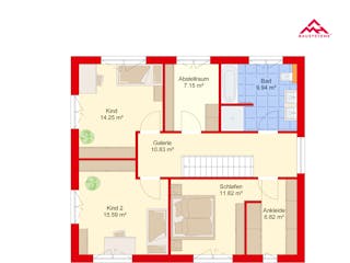 Massivhaus Stadtvilla 155 von Mein Haus Bausysteme, Stadtvilla Grundriss 2