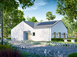 Massivhaus Bungalow 360 von BRALE Bau, Bungalow Außenansicht 2