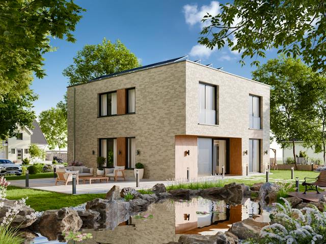 Massivhaus Stadtvilla 260 von BRALE Bau Schlüsselfertig ab 399500€, Stadtvilla Außenansicht 1