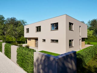 Massivhaus Entwurf CD245 von FAVORIT Massivhaus, Cubushaus Außenansicht 10