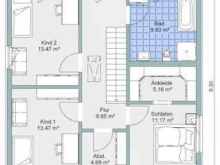 Fertighaus Bestseller Weitblick 140 von BoHolz Haus Schlüsselfertig ab 423713€, Stadtvilla Grundriss 2