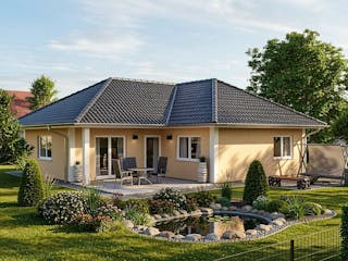 Fertighaus Göhren von TIMOWA Massivhäuser Schlüsselfertig ab 263900€, Bungalow Außenansicht 1