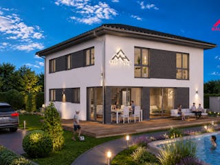 Massivhaus Stadtvilla 155 von Mein Haus Bausysteme, Stadtvilla Außenansicht 5