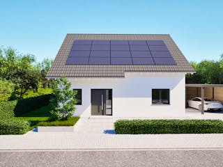 Massivhaus Entwurf SL168 von FAVORIT Massivhaus, Satteldach-Klassiker Außenansicht 4