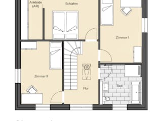 Massivhaus Stadtvilla 220 von BRALE Bau Schlüsselfertig ab 343100€, Stadtvilla Grundriss 2