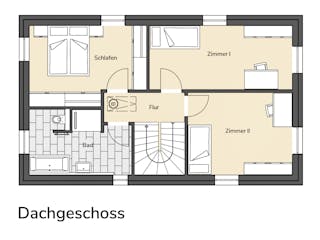 Massivhaus Einfamilienhaus 130 von BRALE Bau, Satteldach-Klassiker Grundriss 2