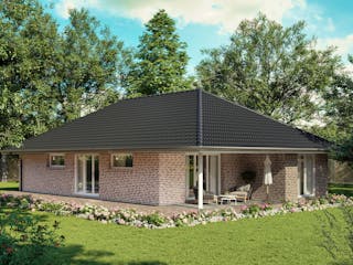 Massivhaus BUNGALOW 120-2 von Kähler Massivhaus Schlüsselfertig ab 336230€, Bungalow Außenansicht 1