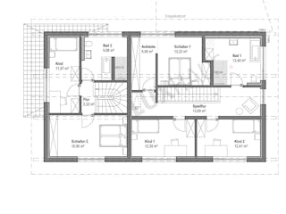 Fertighaus Satteldach Landhaus 241 --Zweifamilienhaus von LUXHAUS, Satteldach-Klassiker Grundriss 2