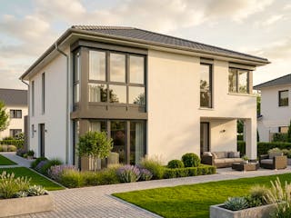 Massivhaus Stadtvilla 180 von AMR-Wohnbau Schlüsselfertig ab 404000€, Stadtvilla Außenansicht 2