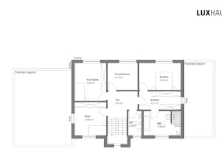 Fertighaus Flachdach 335 von LUXHAUS, Cubushaus Grundriss 2