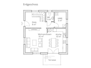 Massivhaus Stadtvilla 110 von Ever Energy Home, Stadtvilla Grundriss 1
