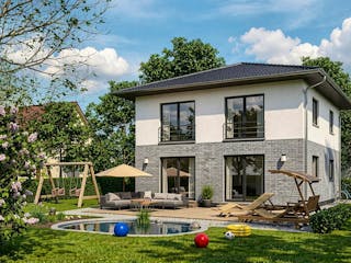 Massivhaus Stadthaus 148 von TIMOWA Massivhäuser Schlüsselfertig ab 309900€, Stadtvilla Außenansicht 1