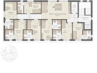 Massivhaus Haus Neuenhagen (14 WE) von ROTH MASSIVHAUS Schlüsselfertig ab 1316500€, Satteldach-Klassiker Grundriss 2