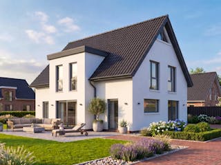 Massivhaus Friesengiebel 171 von AMR-Wohnbau Schlüsselfertig ab 352000€, Satteldach-Klassiker Außenansicht 3