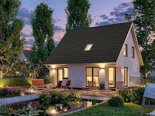 Massivhaus Dierhagen I von TIMOWA Massivhäuser Schlüsselfertig ab 266900€, Satteldach-Klassiker Außenansicht 2