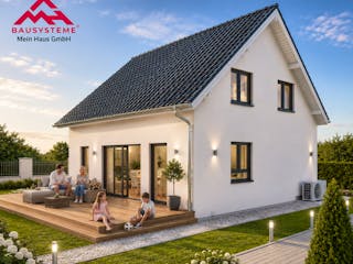 Massivhaus Trendhaus Familienglück 133 m² mit LIAPLAN gebaut von Mein Haus Bausysteme, Satteldach-Klassiker Außenansicht 4
