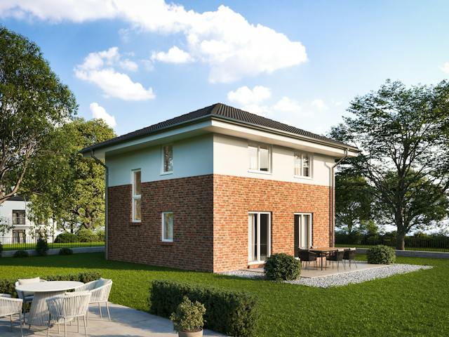 Massivhaus STADTVILLA 100 von Kähler Massivhaus Schlüsselfertig ab 323330€, Stadtvilla Außenansicht 1