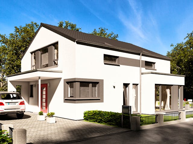 Fertighaus EVOLUTION 162 V3 von Bien-Zenker Schlüsselfertig ab 384457€, Satteldach-Klassiker Außenansicht 1 Fertighaus EVOLUTION 162 V3 von Bien-Zenker Schlüsselfertig ab 384457€, Satteldach-Klassiker Außenansicht 1