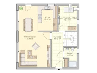 Fertighaus Juna von Fingerhut Haus Schlüsselfertig ab 430913€, Satteldach-Klassiker Grundriss 1