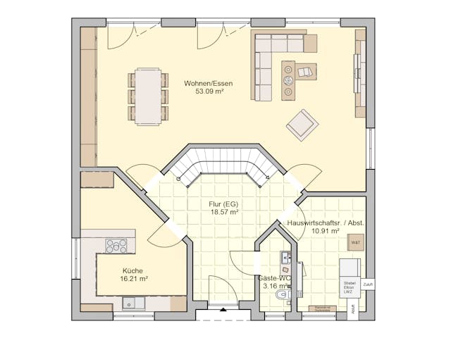 Fertighaus Klara von Fingerhut Haus Schlüsselfertig ab 530067€, Stadtvilla Grundriss 1
