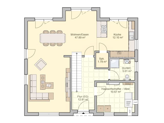 Fertighaus Locca von Fingerhut Haus Schlüsselfertig ab 476741€, Satteldach-Klassiker Grundriss 1