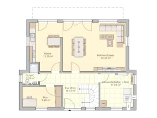 Fertighaus Luxa von Fingerhut Haus Schlüsselfertig ab 532083€, Pultdachhaus Grundriss 1