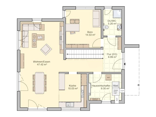 Fertighaus Mannheim von Fingerhut Haus Schlüsselfertig ab 496730€, Satteldach-Klassiker Grundriss 1
