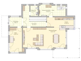 Fertighaus Wuppertal von Fingerhut Haus Schlüsselfertig ab 606177€, Satteldach-Klassiker Grundriss 1