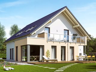 Fertighaus SOLUTION 230 V2 von Living Fertighaus Schlüsselfertig ab 540527€, Satteldach-Klassiker Außenansicht 1