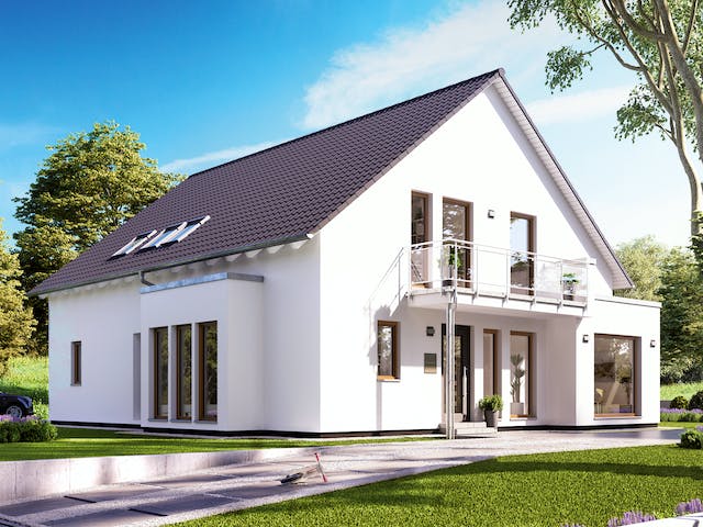 Fertighaus SOLUTION 230 V3 von Living Fertighaus Schlüsselfertig ab 540527€, Satteldach-Klassiker Außenansicht 1