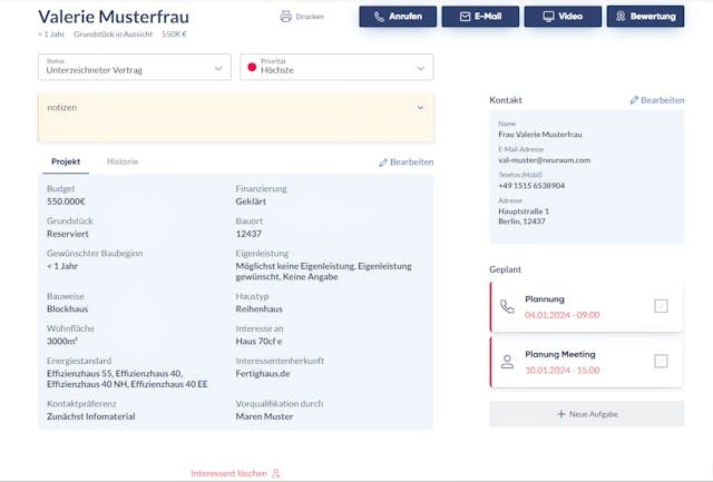 SWB Interessentenverwaltung - Interessentendetails